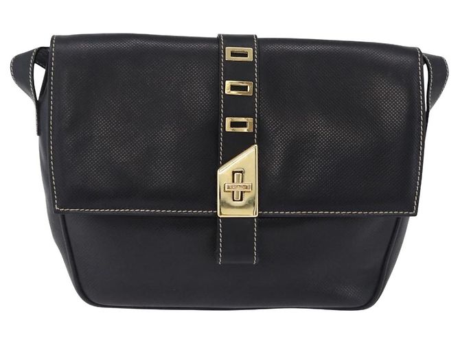 Borsa a tracolla FENDI in pelle nera e oro Auth 200056 Nero D'oro - vista 13