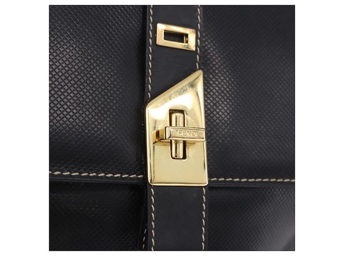 Borsa a tracolla FENDI in pelle nera e oro Auth 200056 Nero D'oro - vista 17