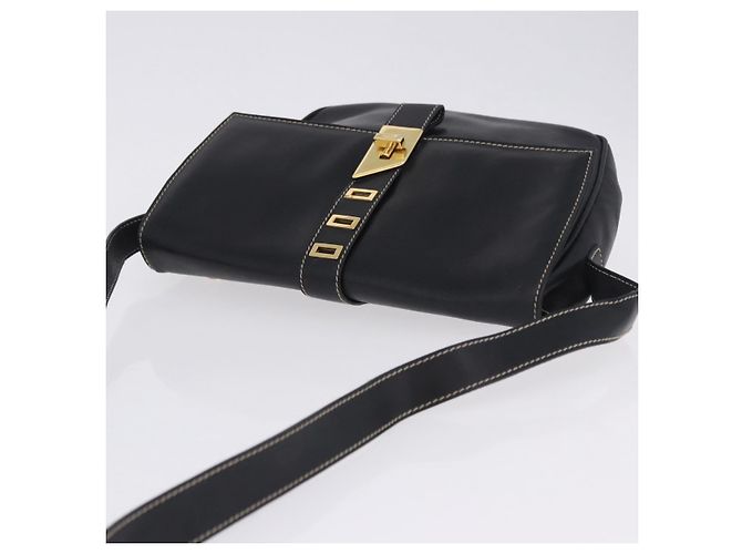 Borsa a tracolla FENDI in pelle nera e oro Auth 200056 Nero D'oro - vista 6