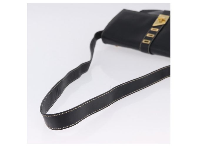 Borsa a tracolla FENDI in pelle nera e oro Auth 200056 Nero D'oro - vista 7