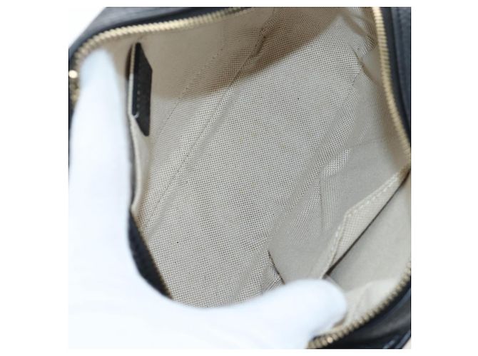 Borsa a tracolla GUCCI Soho in pelle nera e oro 308364 Auth 199930SAV Nero D'oro - vista 10