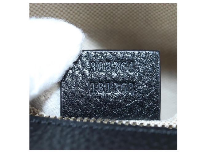Borsa a tracolla GUCCI Soho in pelle nera e oro 308364 Auth 199930SAV Nero D'oro - vista 11