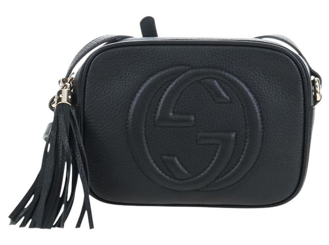 Borsa a tracolla GUCCI Soho in pelle nera e oro 308364 Auth 199930SAV Nero D'oro - vista 13