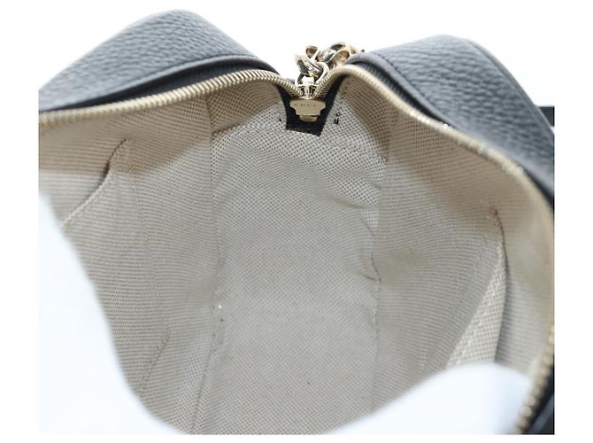 Borsa a tracolla GUCCI Soho in pelle nera e oro 308364 Auth 199930SAV Nero D'oro - vista 22