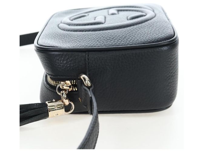 Borsa a tracolla GUCCI Soho in pelle nera e oro 308364 Auth 199930SAV Nero D'oro - vista 3