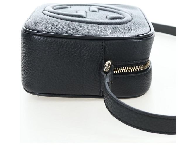 Borsa a tracolla GUCCI Soho in pelle nera e oro 308364 Auth 199930SAV Nero D'oro - vista 4