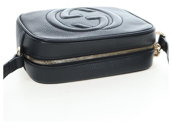 Borsa a tracolla GUCCI Soho in pelle nera e oro 308364 Auth 199930SAV Nero D'oro - vista 6