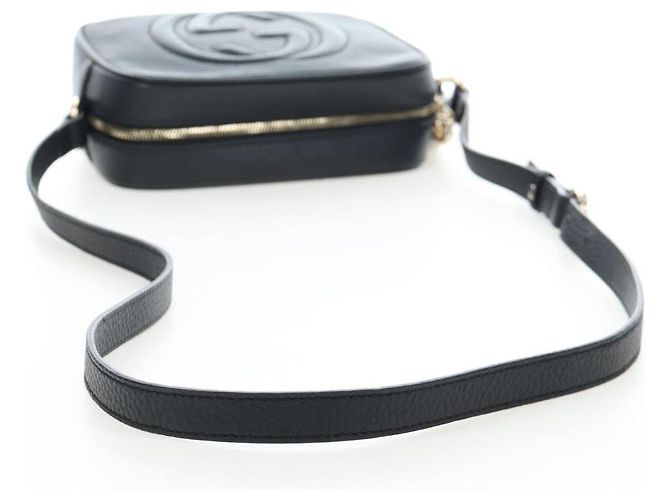 Borsa a tracolla GUCCI Soho in pelle nera e oro 308364 Auth 199930SAV Nero D'oro - vista 7