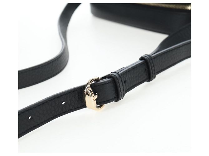 Borsa a tracolla GUCCI Soho in pelle nera e oro 308364 Auth 199930SAV Nero D'oro - vista 8