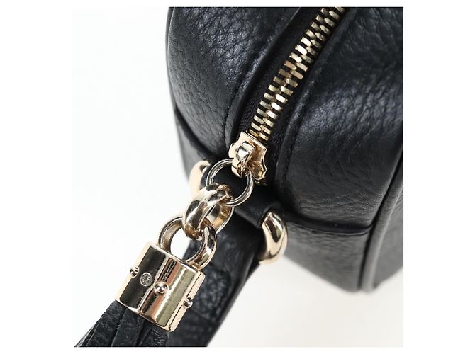 Borsa a tracolla GUCCI Soho in pelle nera e oro 308364 Auth 199930SAV Nero D'oro - vista 9