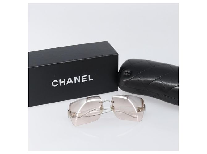 Occhiali da sole CHANEL Plastic Silver CC Auth hk4035 Argento - vista 12