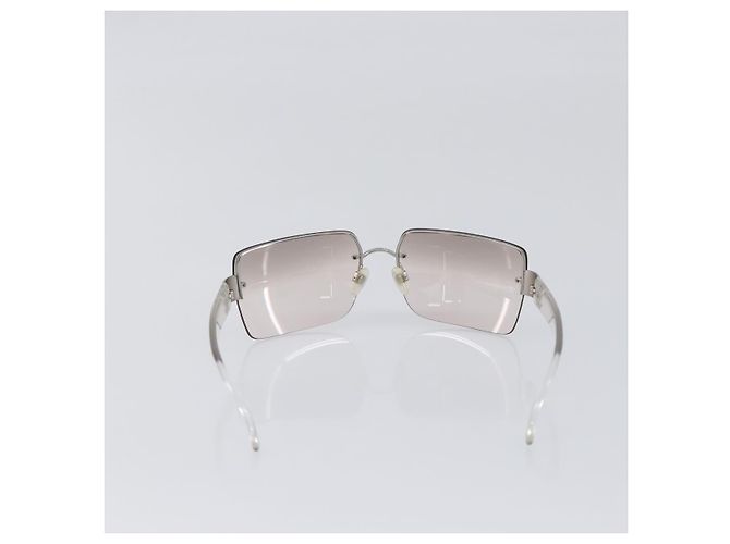 Occhiali da sole CHANEL Plastic Silver CC Auth hk4035 Argento - vista 2