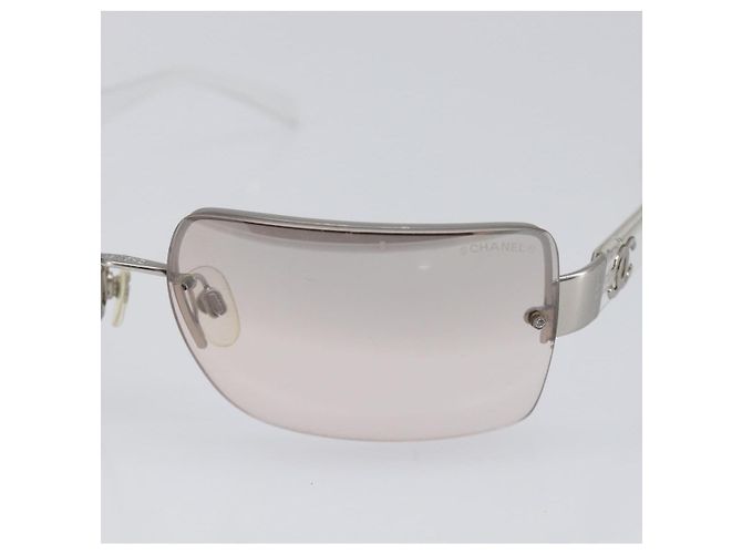 Occhiali da sole CHANEL Plastic Silver CC Auth hk4035 Argento - vista 6