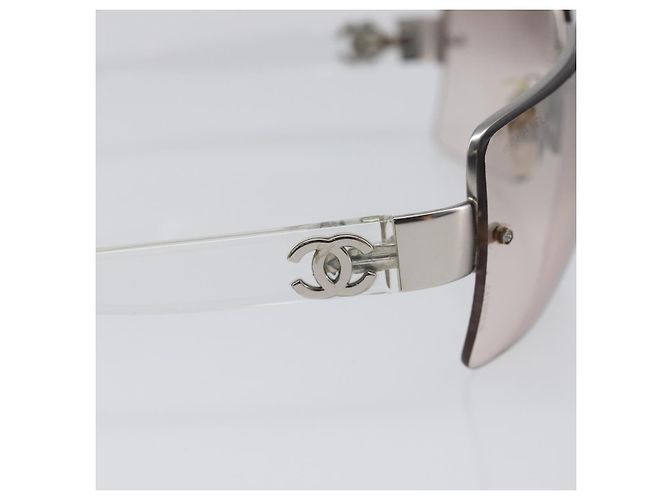 Occhiali da sole CHANEL Plastic Silver CC Auth hk4035 Argento - vista 7