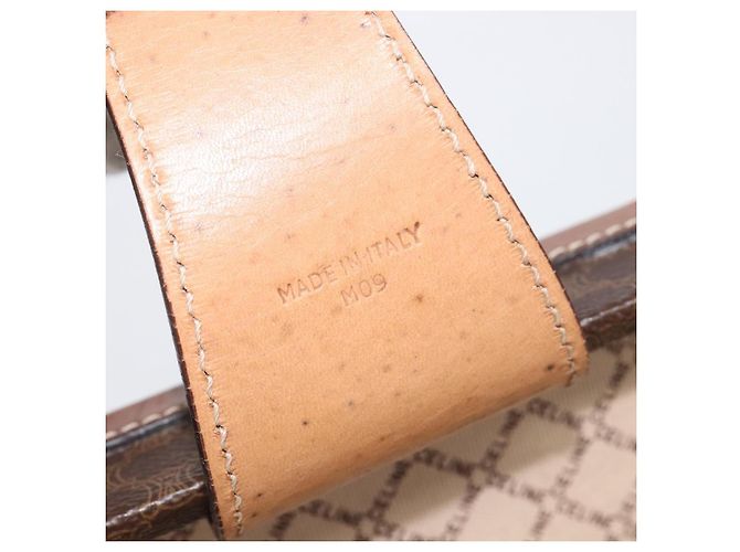Céline CELINE Macadam Canvas Trunk PVC Leather Brown Gold Auth 196339 Marrone D'oro - vista 12