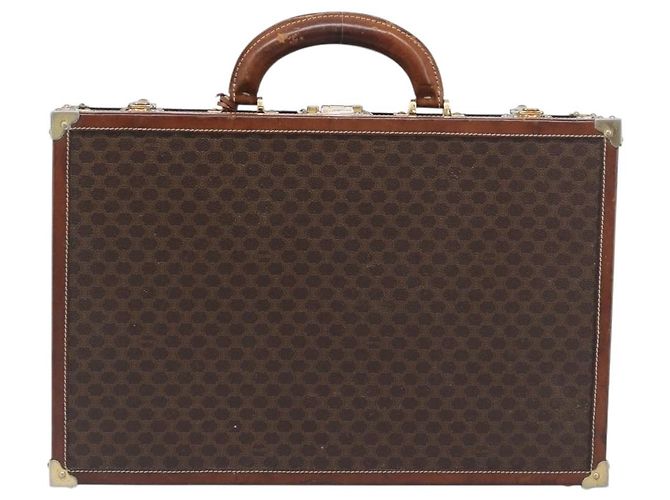 Céline CELINE Macadam Canvas Trunk PVC Leather Brown Gold Auth 196339 Marrone D'oro - vista 2