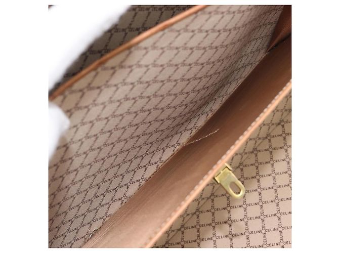 Céline CELINE Macadam Canvas Trunk PVC Leather Brown Gold Auth 196339 Marrone D'oro - vista 23