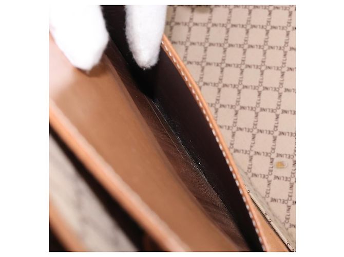 Céline CELINE Macadam Canvas Trunk PVC Leather Brown Gold Auth 196339 Marrone D'oro - vista 24