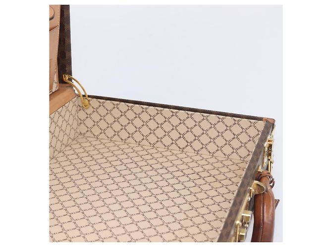 Céline CELINE Macadam Canvas Trunk PVC Leather Brown Gold Auth 196339 Marrone D'oro - vista 25