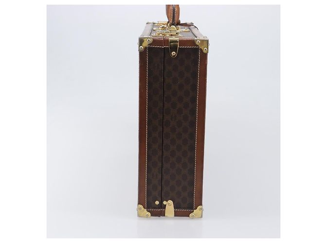 Céline CELINE Macadam Canvas Trunk PVC Leather Brown Gold Auth 196339 Marrone D'oro - vista 4