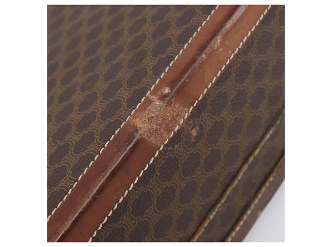 Céline CELINE Macadam Canvas Trunk PVC Leather Brown Gold Auth 196339 Marrone D'oro - vista 9