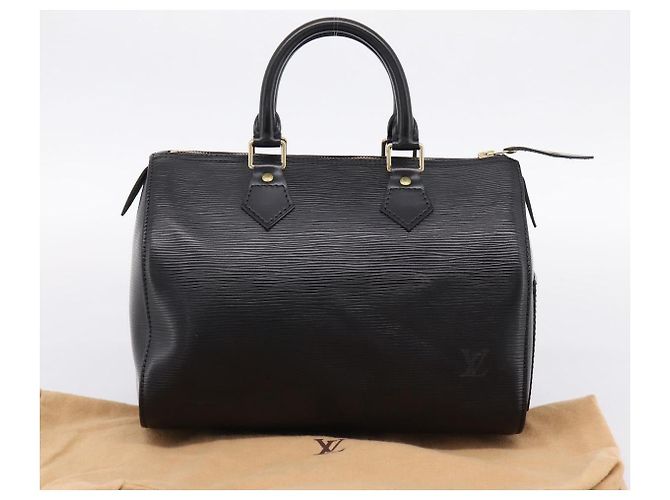 LOUIS VUITTON Epi Speedy 25 Hand Bag Noir M43012 LV Auth 202051V Nero - vista 12