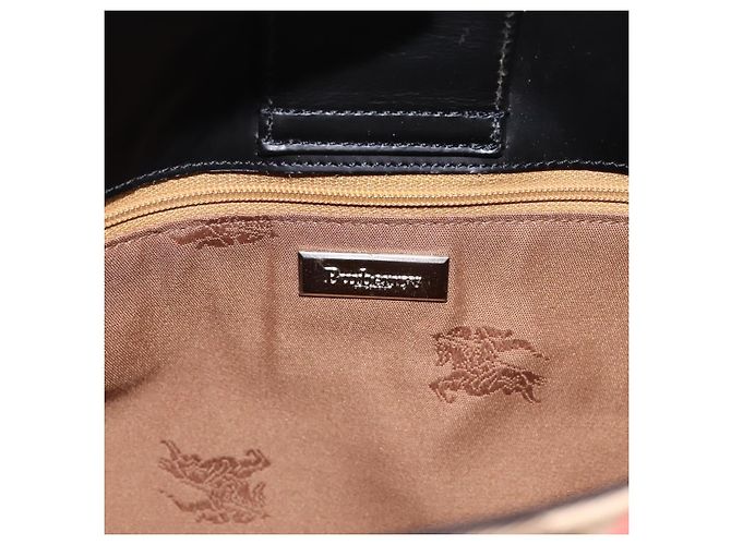Borsa a tracolla Burberrys Nova Check Canvas Beige Silver Auth 201983 Argento - vista 10
