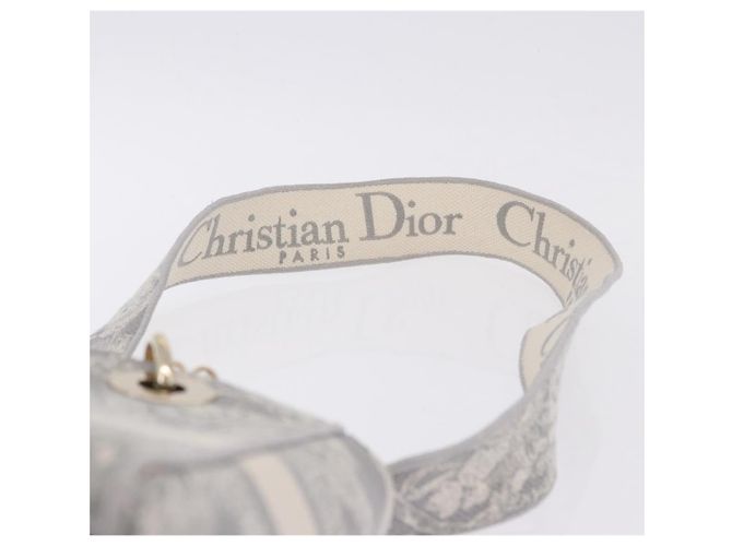 Borsa a mano Christian Dior Lady Delight Canvas 2way Grigio Oro Auth 199963SAM Marrone D'oro - vista 14