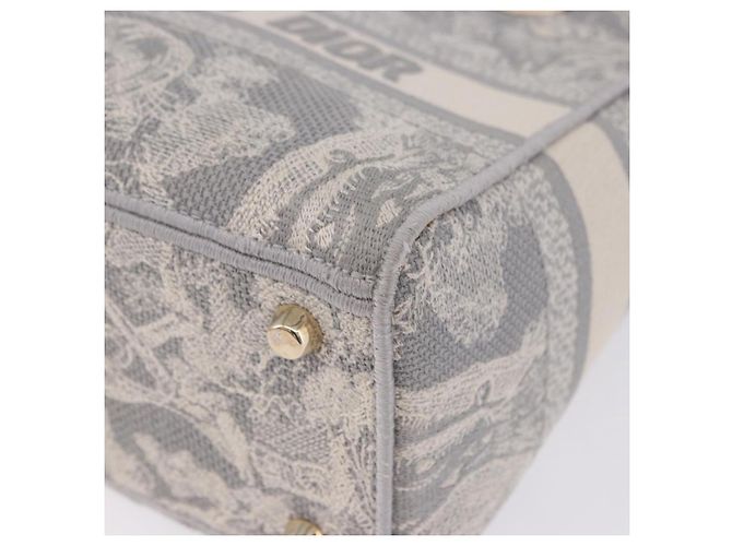 Borsa a mano Christian Dior Lady Delight Canvas 2way Grigio Oro Auth 199963SAM Marrone D'oro - vista 16