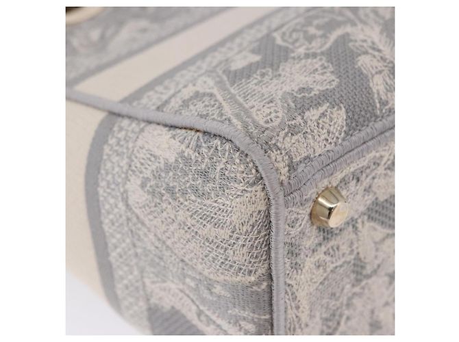 Borsa a mano Christian Dior Lady Delight Canvas 2way Grigio Oro Auth 199963SAM Marrone D'oro - vista 17