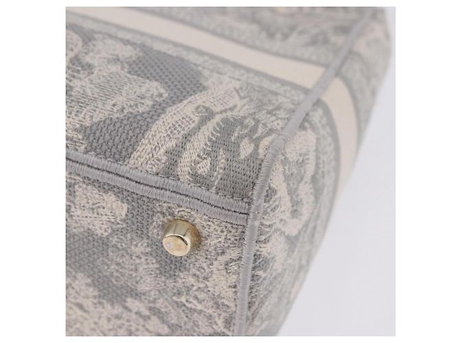 Borsa a mano Christian Dior Lady Delight Canvas 2way Grigio Oro Auth 199963SAM Marrone D'oro - vista 18