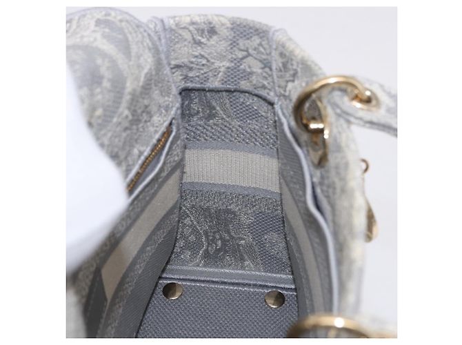 Borsa a mano Christian Dior Lady Delight Canvas 2way Grigio Oro Auth 199963SAM Marrone D'oro - vista 21