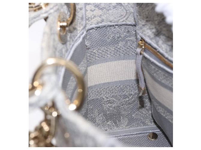 Borsa a mano Christian Dior Lady Delight Canvas 2way Grigio Oro Auth 199963SAM Marrone D'oro - vista 22