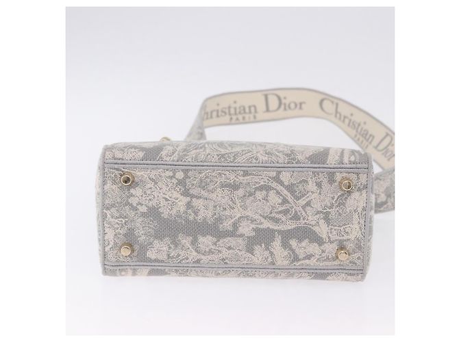 Borsa a mano Christian Dior Lady Delight Canvas 2way Grigio Oro Auth 199963SAM Marrone D'oro - vista 5