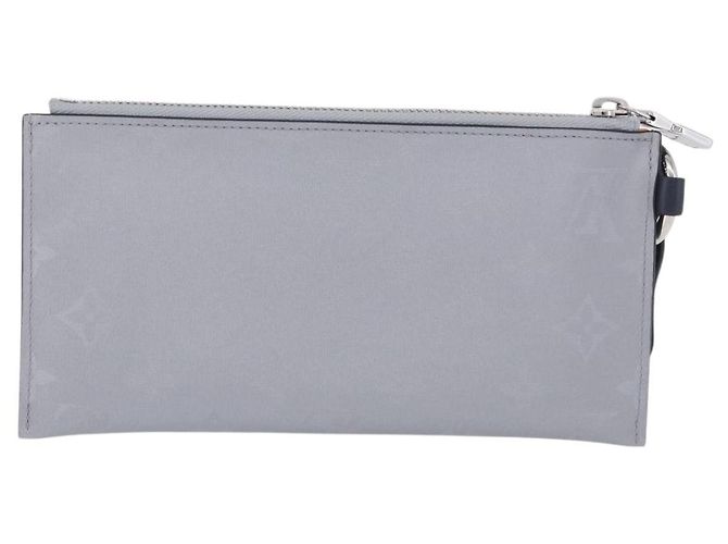 LOUIS VUITTON Monogram Satellite Alpha Pouch Silver M44178 LV Auth 200275V Prata - vista 2