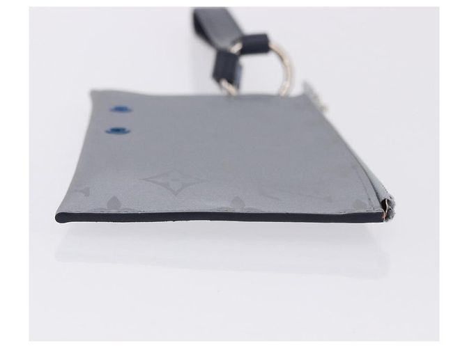 LOUIS VUITTON Monogram Satellite Alpha Pouch Silver M44178 LV Auth 200275V Prata - vista 3