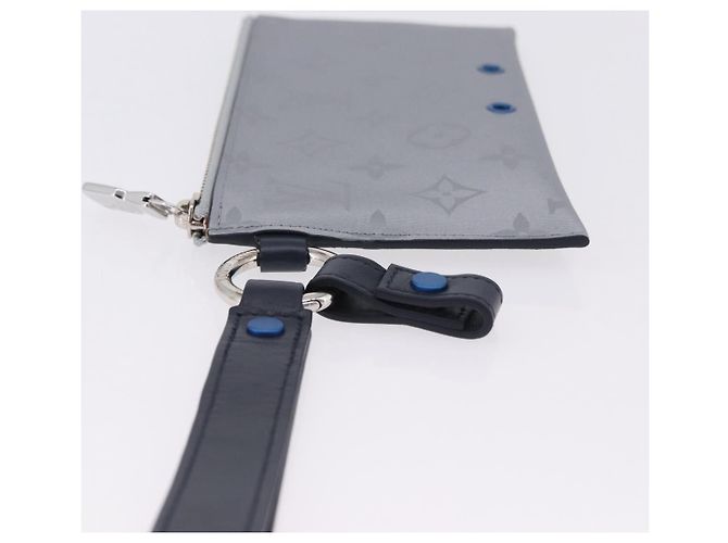 LOUIS VUITTON Monogram Satellite Alpha Pouch Silver M44178 LV Auth 200275V Prata - vista 4