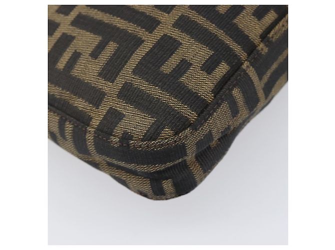 Borsa a Tracolla FENDI Zucca Canvas Mamma Baguette Nero Marrone Auth 199953A - vista 15