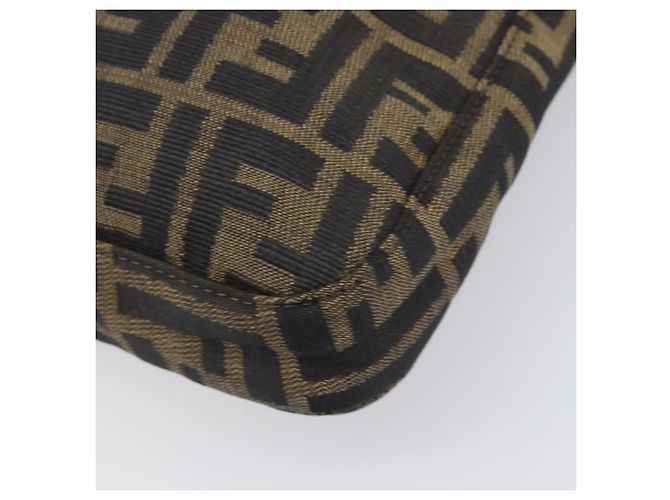 Borsa a Tracolla FENDI Zucca Canvas Mamma Baguette Nero Marrone Auth 199953A - vista 16