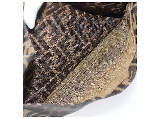Borsa a Tracolla FENDI Zucca Canvas Mamma Baguette Nero Marrone Auth 199953A - vista 24