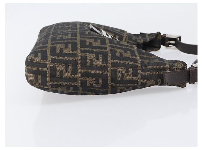 Borsa a Tracolla FENDI Zucca Canvas Mamma Baguette Nero Marrone Auth 199953A - vista 3