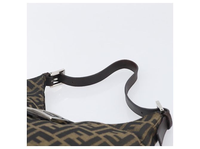 Borsa a Tracolla FENDI Zucca Canvas Mamma Baguette Nero Marrone Auth 199953A - vista 8