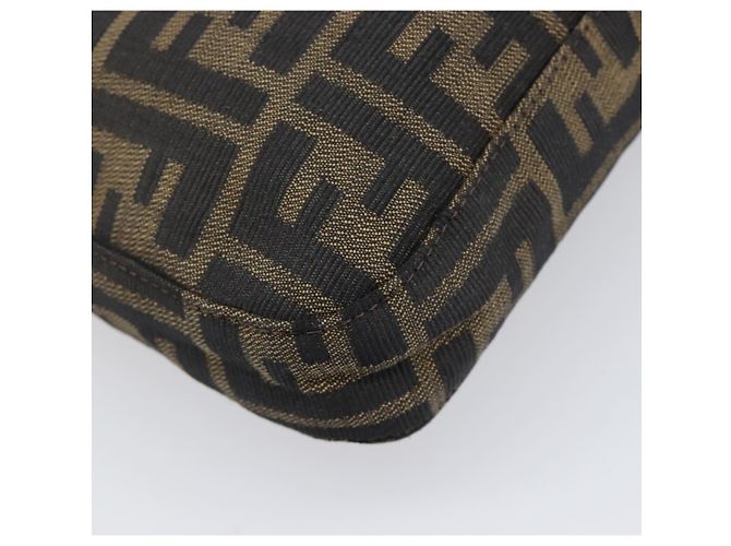 Borsa a Tracolla FENDI Zucca Canvas Mamma Baguette Nero Marrone Auth 199953A - vista 9