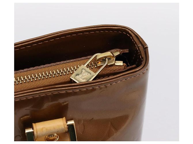Borsa LOUIS VUITTON Monogram Vernis Houston Bronze M91122 LV Auth ka5947 Bronzo - vista 17