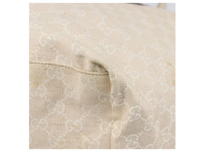 Borsa Tote GUCCI GG Canvas Museo Ivory Silver 283416 Auth 199855 Argento Crudo - vista 17