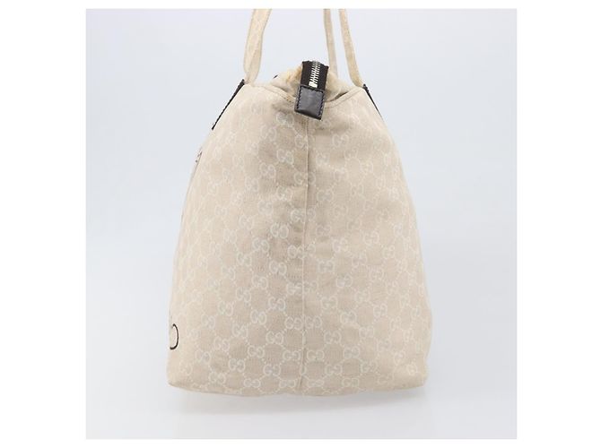 Borsa Tote GUCCI GG Canvas Museo Ivory Silver 283416 Auth 199855 Argento Crudo - vista 3