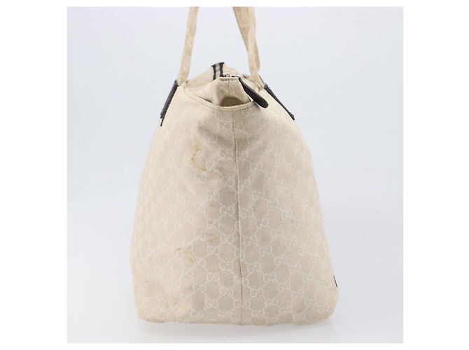 Borsa Tote GUCCI GG Canvas Museo Ivory Silver 283416 Auth 199855 Argento Crudo - vista 4