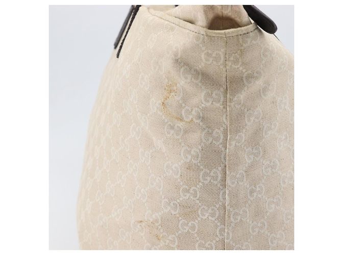 Borsa Tote GUCCI GG Canvas Museo Ivory Silver 283416 Auth 199855 Argento Crudo - vista 5