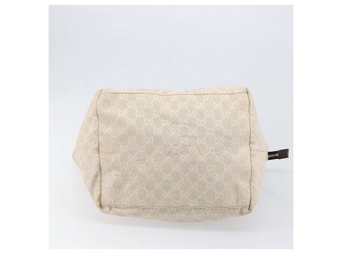 Borsa Tote GUCCI GG Canvas Museo Ivory Silver 283416 Auth 199855 Argento Crudo - vista 6
