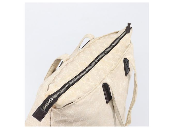 Borsa Tote GUCCI GG Canvas Museo Ivory Silver 283416 Auth 199855 Argento Crudo - vista 7